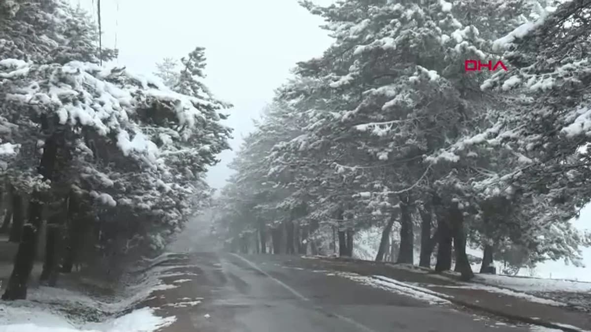Bolu Abant Gölü’nde Kar Banyosu