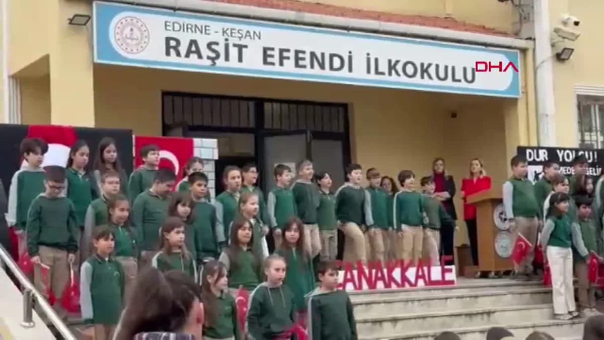 Keşan’da Öğrencilerden Çanakkale Zaferi’ne Özel Anma Gösterisi