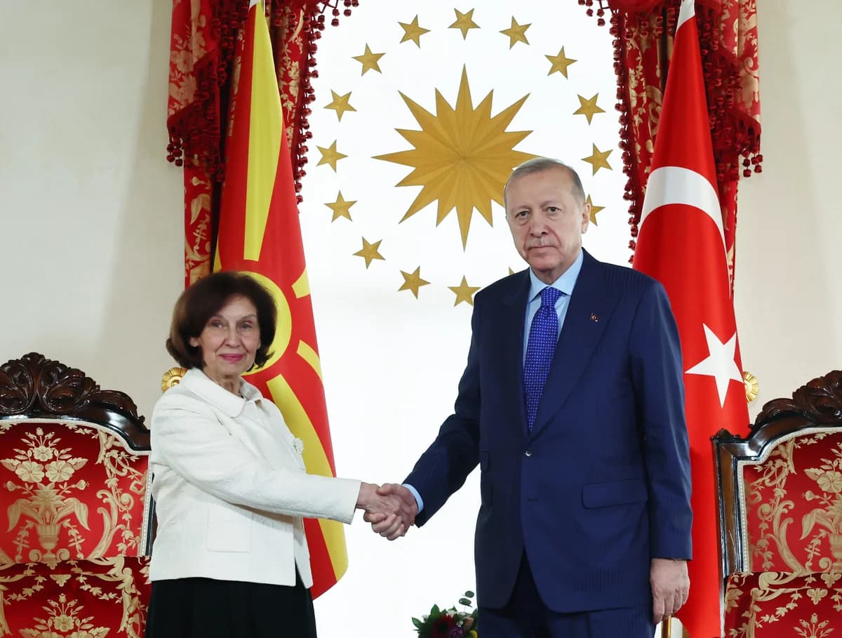 Cumhurbaşkanı Erdoğan, Kuzey Makedonya’nın Cumhurbaşkanı Davkova ile Bir Araya Geldi