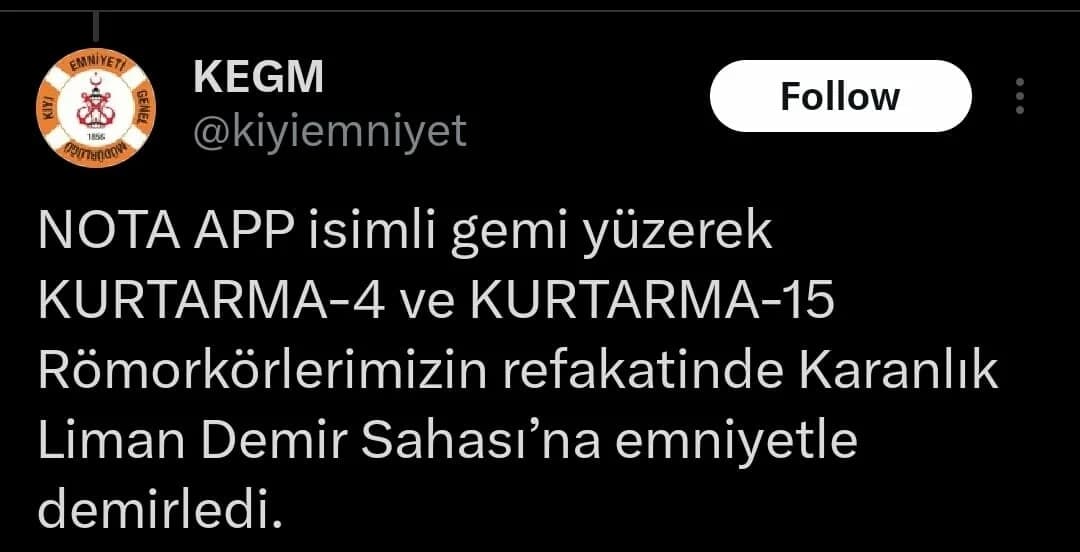 Çanakkale Boğazı’nda Karaya Oturan Yük Gemisi Kurtarıldı