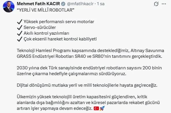Bakan Kacır’dan Dijital Dönüşüm Vurgusu: Milli Teknolojilerle Güçlü Türkiye Yolda