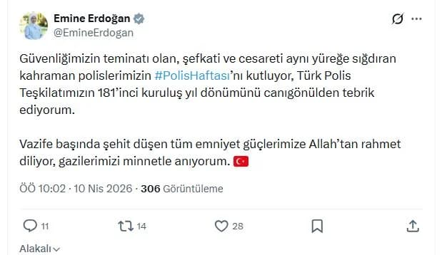 Emine Erdoğan’dan Polis Haftası Kutlaması