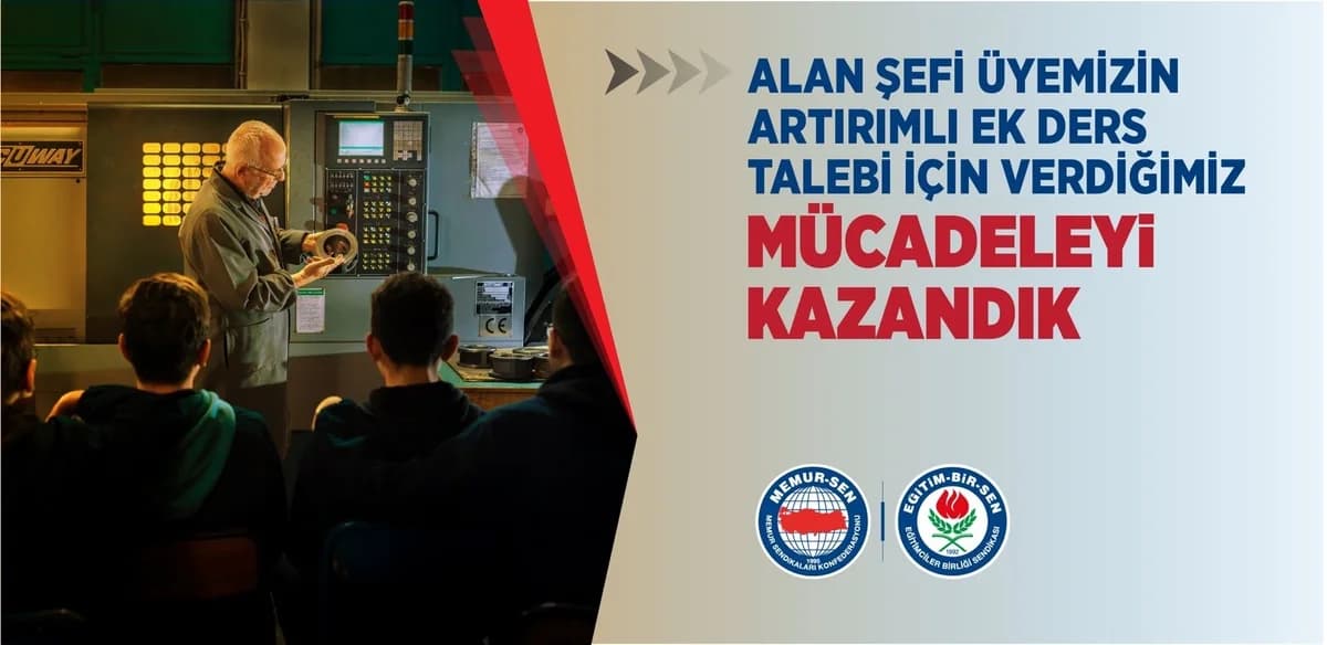Eğitim-Bir-Sen’den Önemli Mahkeme Kararı: Alan Şefi Öğretmenlerin Ek Ders Ücretleri Artırılacak
