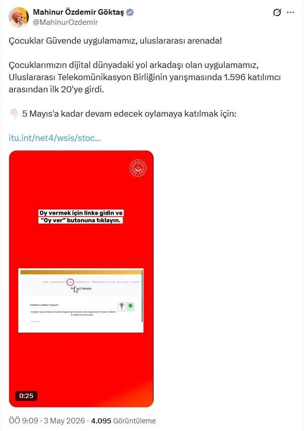 ‘Çocuklar Güvende’ Uygulaması Dünya Sahnesinde: ITU Yarışmasında İlk 20’de!