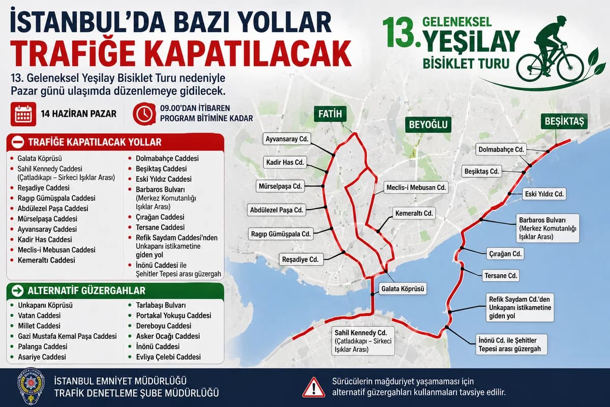 Yeşilay Turu Nedeniyle İstanbul’da Yollar Kapanacak