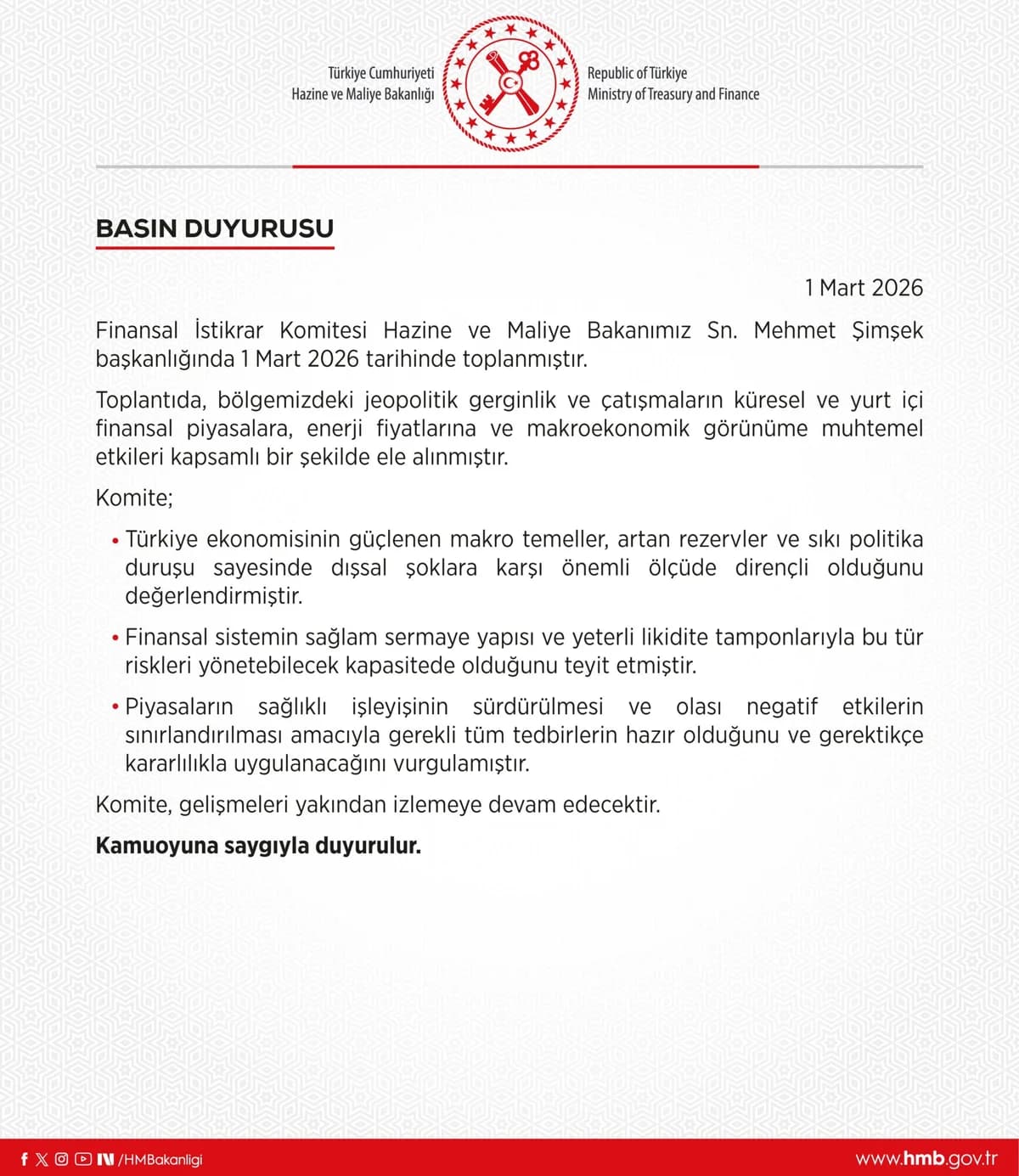 Bakan Şimşek Başkanlığında Kritik Toplantı: Türkiye Ekonomisinin Direnci ve Pazar İstikrarı Masada