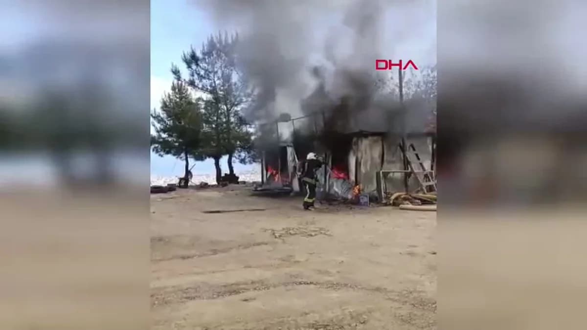 Alanya’da İşçi Konteynerinde Korkutan Yangın: Yaralı Yok, Maddi Hasar Büyük