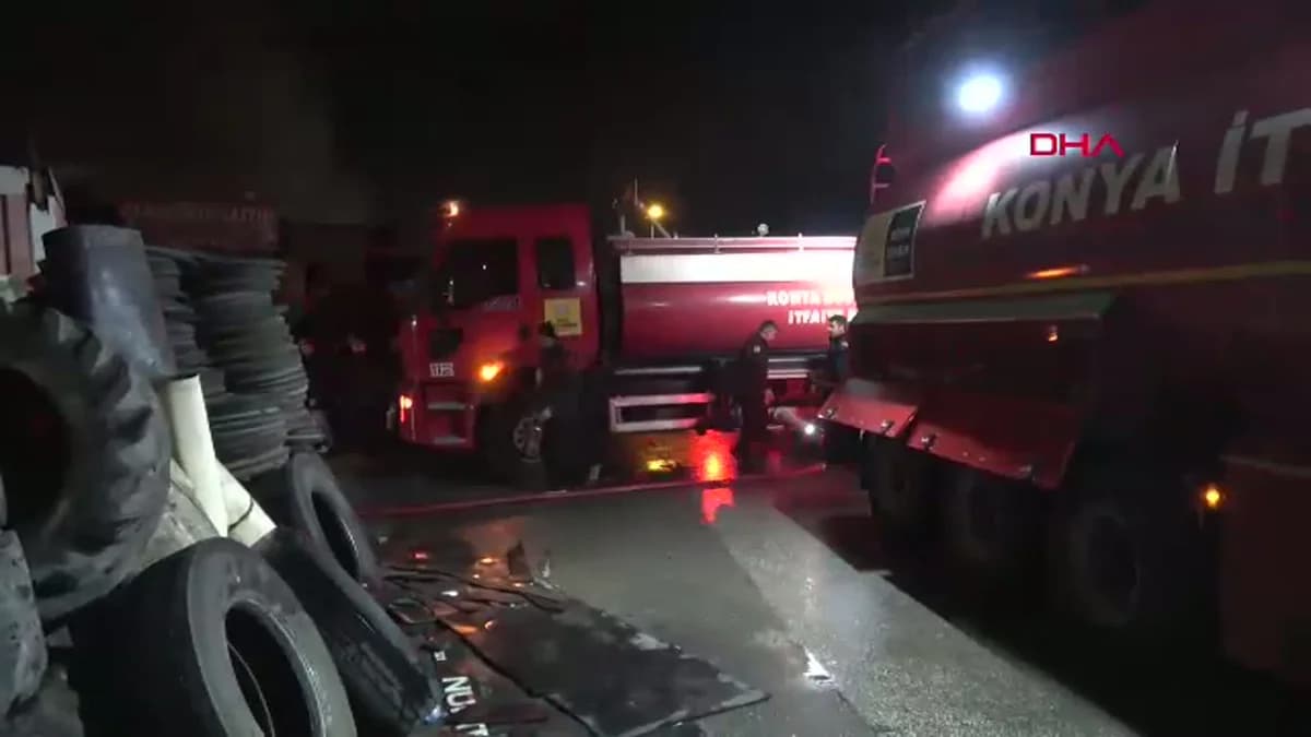 Konya’da Oto Elektrikçi Dükkanında Yangın: 1 İtfaiye Görevlisi ile 2 Yaralı