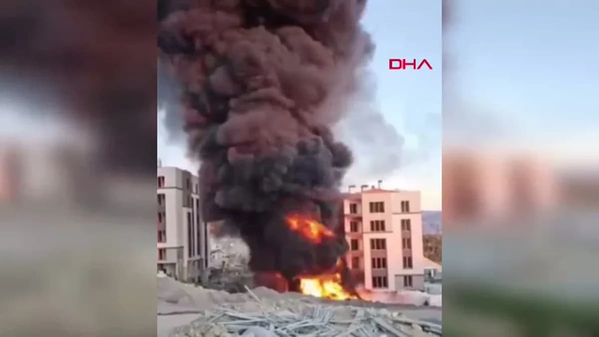 Hatay’da İnşaat Alanında Yangın Paniği