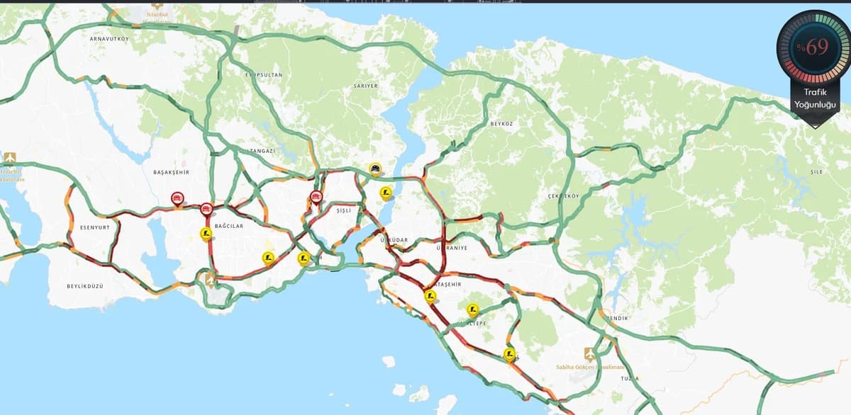 İstanbul’da Hafta Başında Trafik yoğunluğu Artıyor