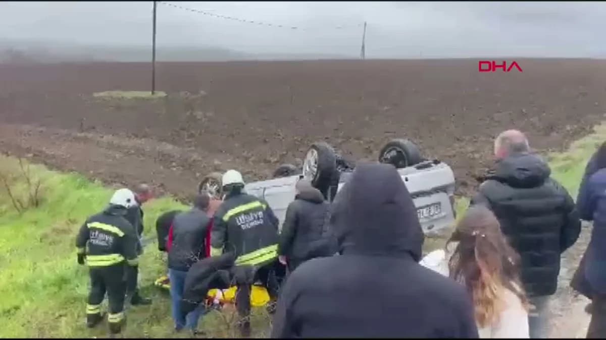 Tekirdağ’da Kontrolden Çıkan Otomobil Takla Attı: 3 Yaralı