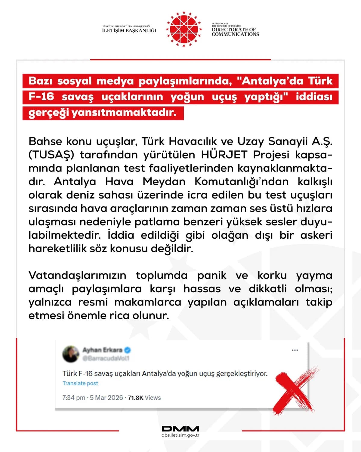 DMM’den Uçuş İddialarına Açıklama: Dezenformasyon Uyarısı