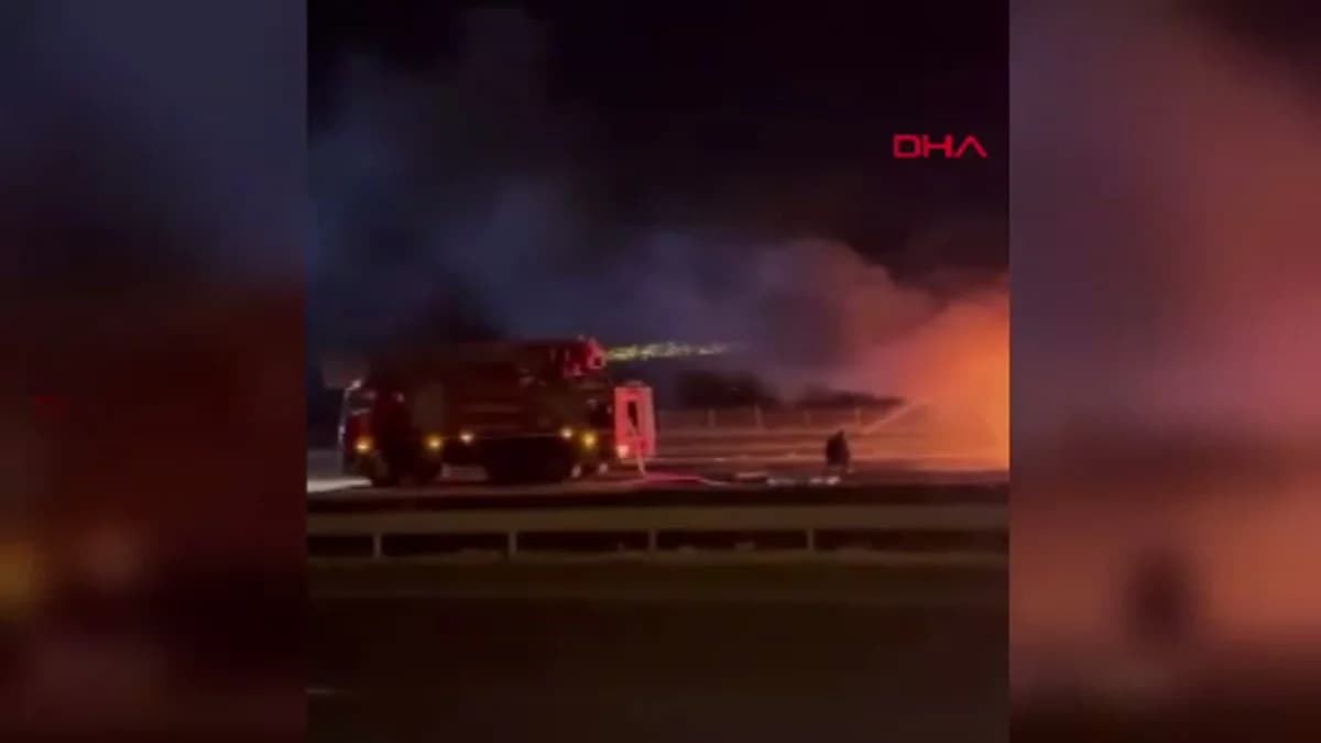 Gaziantep’te Seyir Halindeki TIR Yangını