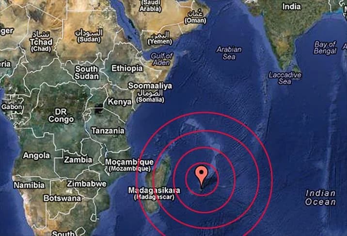 USGS Hint Okyanusu sarsıntısının şiddetini 6 olarak açıkladı