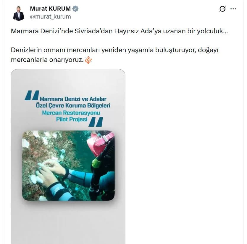 Marmara Denizi’nde Mercan Restorasyonu ile Doğa Yenileniyor