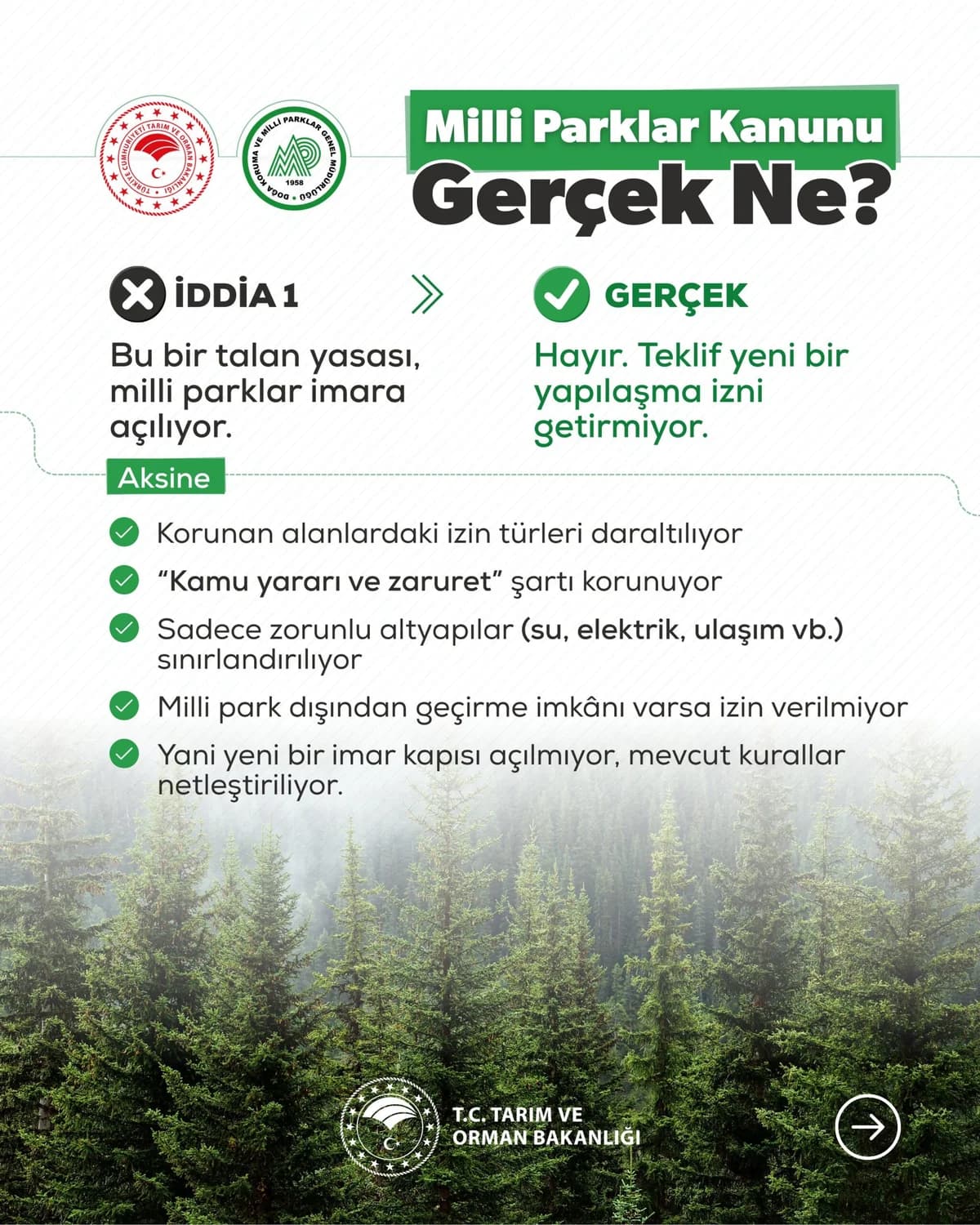 Milli Parklar Kanun Teklifine İlişkin Bakanlıktan Açıklama