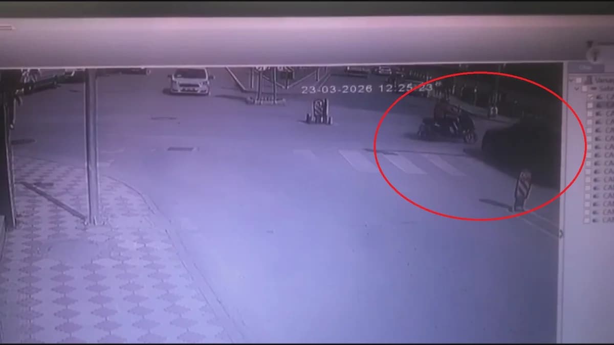 Amasya’da Otomobil Motosiklet Sürücüsüne Çarptı: Kaza Anı Güvenlik Kamerasında