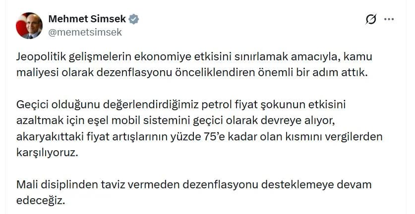 Bakan Şimşek’ten Akaryakıt Fiyat Artışlarına Düzenleme