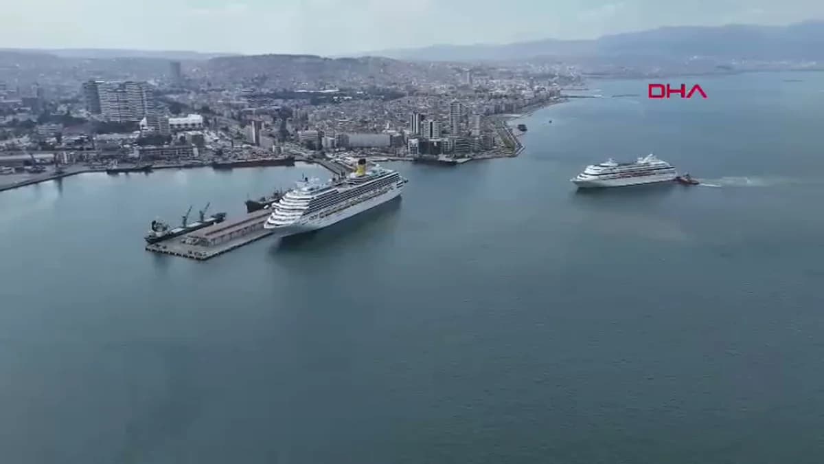İzmir Limanına İki Dev Kruvaziyer Gemisi Demir Attı: 3 Bin 483 Yolcu Şehre Akın Etti