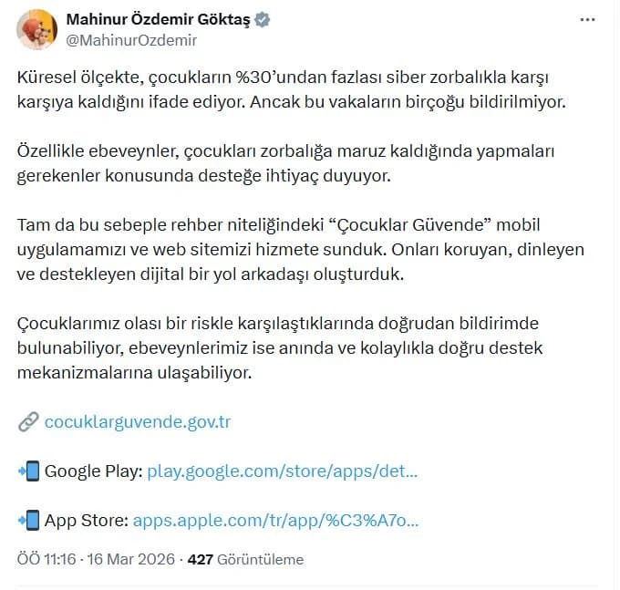 Bakan Göktaş, ‘Çocuklar Güvende’ Uygulamasını Tanıttı