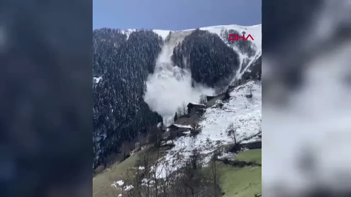Trabzon’da Çığ Düşüşü Anları Kamerada