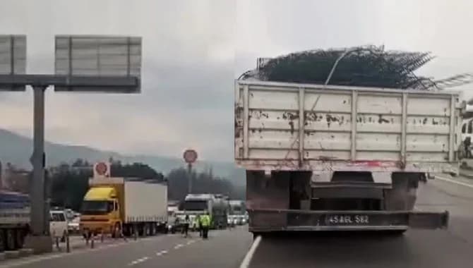 Manisa’da feci ölüm: Yaşlı adama kamyonun çarptığı anlar kamerada!