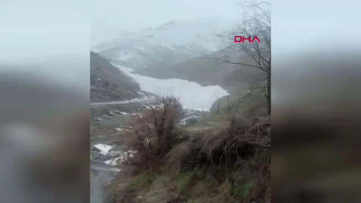 Hakkari’de Çığ Düşüşü Anı Kamerada