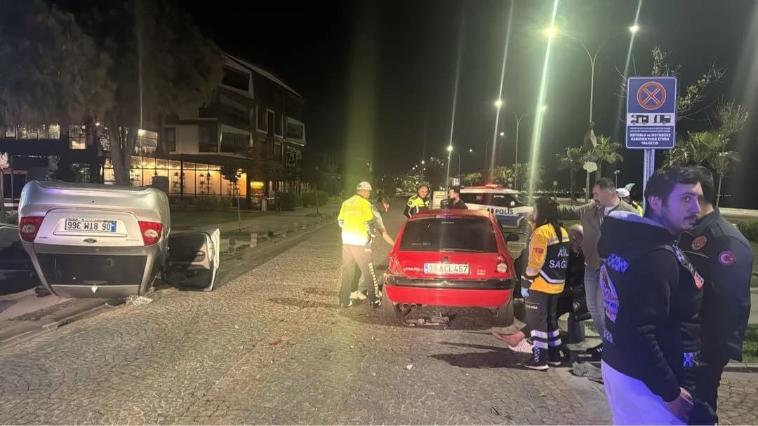 Samsun’da Akıl Almaz Kaza: Alkollü Sürücü Takla Attı, 1 Kişi Yaralandı