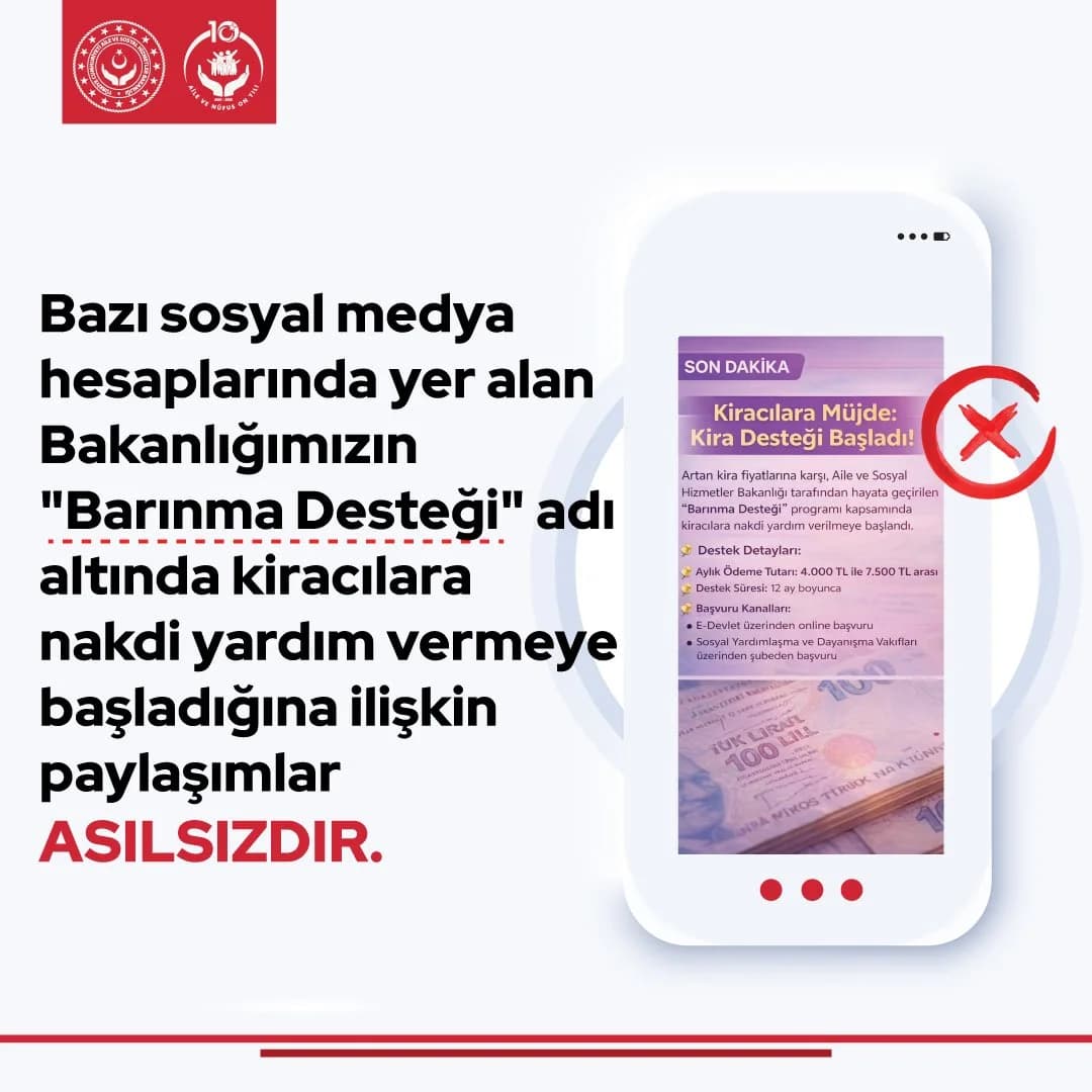 Bakanlıktan Kiracılara Barınma Desteği İddialarına Yalanlama