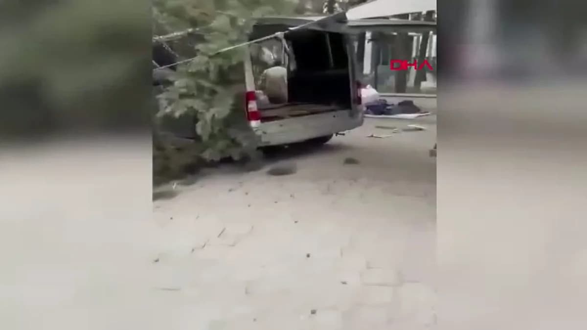 Afyonkarahisar’da Şiddetli Rüzgar Minibüsü Vurdu: Çam Ağacı Devrildi