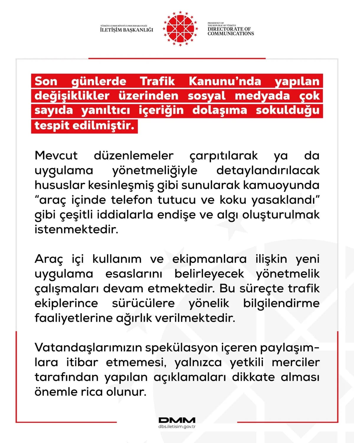 DMM’den Araç İçi Telefon Tutucu ve Koku Yasakları Hakkında Açıklama