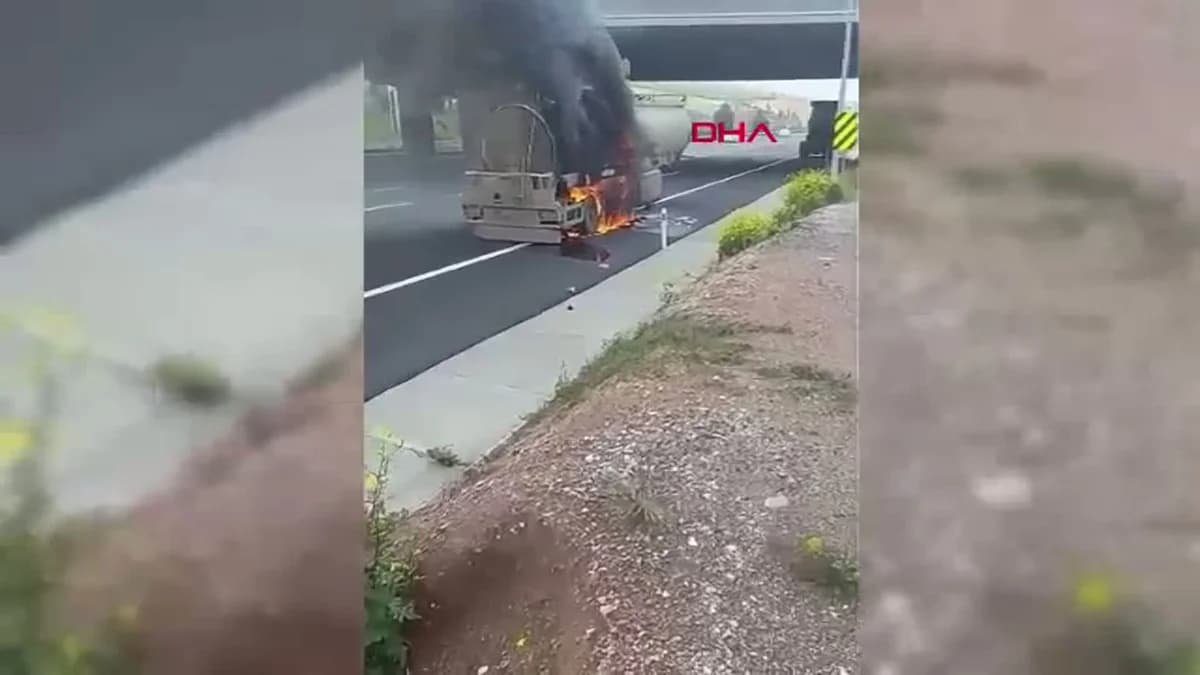 Osmaniye’de Mazot Yüklü Tankerde Yangın Paniği
