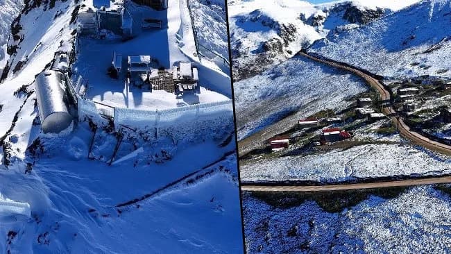 Trabzon yaylalarında iki mevsim bir arada: Kırklar Dağı beyaza büründü