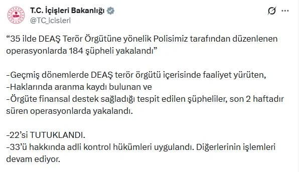 35 ilde DEAŞ’a Yönelik Dev Operasyon: 22 Gözaltı