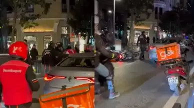 Rumeli Caddesi’nde Kuryeler ve Sürücü Tartışması Kavgaya Dönüştü