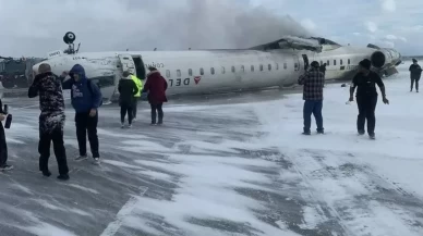 Toronto’da Korkutan Uçak Kazası! Delta Havayolları Uçağı Takla Attı