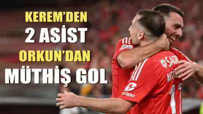 Kerem Aktürkoğlu ve Orkun Kökçü Benfica'yı galibiyete taşıdı